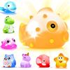 YeoNational&Toys Giocattoli da Bagno Set di 8 Giocattoli Galleggianti di Animali in Gomma in 7 Colori Lampeggianti in Acqua Adatto per Neonati Bambini Infanti in Vasca da Bagno Piscina Spiaggia