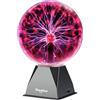 Theefun Sfera al Plasma 8 Pollici, Lampada al Plasma Magica Touch e Sound, Plasma Ball Interattivo Educativo di Fisica, Lampada Plasma Decorativa per Feste e Regalo di Compleanno (Rosso)