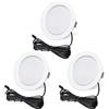 URing 3 x Faretti Led da Incasso a Soffitto 12V, Faretti da Soffitto LED integrati 3,5W 300LM 3000K Bianco caldo, dimmerabili Faretti da Incasso luci ultrasottili per Camper, con cavo da 2M, Bianco