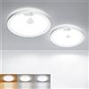 Matane [2 Pack] Plafoniera LED Soffitto Luce con Sensore di Movimento da Interno, 18W 1800LM Lampada, Bianco Caldo/Neutro/Freddo Luce Notturna Armadio Bagno Garage Corridoio Balcone 22cm