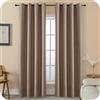 GIRASOLE HOME® Coppia Tende Semi Oscuranti Effetto Lino Trama Spigata Tenda Pesante per Interni 2 Pannelli con Occhielli (Marroncino, 140x235cm)