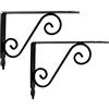 AERZETIX - C57270 - Set di 2 Consolle per mensole decorative 240x190x26mm - colore nero - effetto ferro battuto supporti staffe rinforzate ad angolo retto - per fissaggio a parete - in acciaio