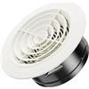 Hon&Guan 150mm Griglia di Ventilazione Rotonda in ABS, Rimovibile, con Protezione Dagli Insetti Bianco, Valvola a Disco Regolabile per Soffitto, Cucina, Tubo Cappa Cucina Garage, Aria Condizionata