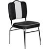 FineBuy Sedie Cucina Nero/Bianco Moderne Stile Americano Sedia per Sala da Pranzo | Design Moderno Sedie Ecopelle Imbottita