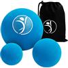 diRiva Set di palline massaggianti di alta qualità (3 pezzi) (palla massaggiante 9 cm, palla lacrosse 6 cm e palla fasciale piccola 4 cm) - per auto-massaggio della fascia, incluso e-book con esercizi
