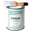 PECTRO Chalk Paint Vernice a Gesso 750ml + Pennello Tondo in Legno Pack - Pittura per Mobili Senza Carteggiare - Colori Efetto Polvere (BIANCO PURO)