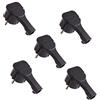 Electraline 92400 Confezione da 5 Spine Schuko, Piatta, Nero