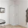 DEGHI Box doccia 75x75 cm angolare scorrevole con vetro stampato e profilo cromo 200h - Skin