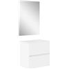 Baikal, Set da bagno Natura Mobile da bagno a fondo ridotto, con lavabo in ceramica Distribuzione due o tre cassetti mobile montato