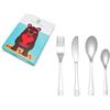 Zilverstad 4-PCS di Posate per Bambini Orsetto con Cuore, in Acciaio Inox, Argento, 15.5 x 21.5 x 2.5 cm