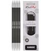 KnitPro - Karbonz, Ferri a Doppia Punta 15 cm x 5,5 mm, Colore: Nero/Argento