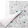 FlyIdeas Set Lenzuola Copripiumino & Copricuscino Bambino 100x135 cm / 40x60 cm per Culle e Lettino/Letto Singolo Neonati, 100% Morbido Cotone Certificato
