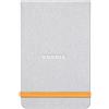 RHODIA 194344C - Taccuino rigido Webnotepad Argento - 9 x 14 cm - a righe - 192 pag. staccabili - Carta Clairefontaine Avorio 90g/m² - segnalibro, chiusura con elastico - COPERTINA Simil Cuoio