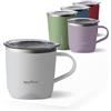 eppikan eppiLungo - Tazza termica in acciaio inox, 220 ml, 280 ml, con coperchio, per caffè e tè (Crayon Grey, 220 ml)