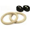 Diamond Fitness Coppia Anelli Ginnastica in Legno con Strap 3,8 mm