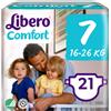Libero Comfort - Pannolino Per Bambini Taglia 7 16-26 Kg, 21 Pannolini