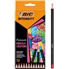 BIC Intensity, Matite Colorate per Adulti, Fusto Tondo, Colori Brillanti e Intensi, 12 Unità