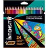 GielleService Bic Intensity Color Up Scatola 24 Colori Assortiti Matite Triangolari Piombo ultraresistente 3,20mm
