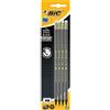GielleService Bic Evolution Black Confezione da 4 matite esagonali in grafite Piombo HB ultra resistente Non si scheggia