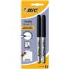 GielleService Bic Marking Textile 2 pennarelli indelebili per abbigliamento Punta ultrafine 0,9mm 90° base di alcool NERO 933872