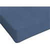 Italian Bed Linen Lenzuolo Sotto con Angoli Letto Singolo, Cotone, Made in Italy, Lenzuola 90x200 con Angolo elasticizzato 25cm, Avio