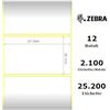 Zebra Etichette 800262-125 12Pck Z-Select 12 Rotoli, Termo, 2000D, 57X32 Mm, 2100 Et./Roto Originale