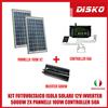 KIT FOTOVOLTAICO ISOLA SOLARE 12V INVERTER 5000W 2X PANNELLI 100W CONTROLLER 50A