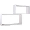 MODULARREDO | BIS RETTANGOLO BISLUNGO Set di 2 Mensole da Muro, Pensile Bagno, Mensola da Parete, Scaffale da Parete, Rovere Imperiale, 70x35 p20 cm e 60x30 p20 cm - Made in Italy