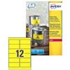 AVERY Etichette adesive L6107 - in poliestere - laser - permanenti - 99,1 x 42,3 mm - 12 et-fg - 20 fogli - giallo fluo - Avery (unità vendita 1 pz.)