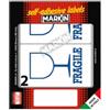 MARKIN Etichette adesive - in carta - permanenti - 115 x 70 mm - 2 et-fg - 10 fogli - fragile - bianco - Markin (unità vendita 1 pz.)