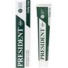 President DENTIFRICIO CLASSIC per uso quotidiano. Azione anti placca, anti carie, rifrescante e antialitosi. Con Estratti Vegetali di Melissa, Salvia e Camomilla. RDA 50-50 ml