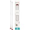KnitPro - Ferri da Maglia a 1 Punta Nova Cubics, Dimensioni: 30 cm x 6,5 mm, Colore: Ottone Lucido