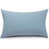 ATsense Federe Cuscino Letto 40x80 cm, Set di 2, 100% Cotone Lavato, Copricuscino Letto Azzurro Con Cerniera, Federa Cuscino Certificata OEKO-TEX