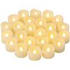 CANDLE IDEA 24 candele votive a LED senza fiamma tremolanti, funzionano a batterie/tremolanti elettriche, candele finte sfuse per Halloween, Natale, matrimoni, feste, ecc. (bianco caldo)