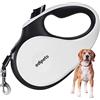 Edipets, Guinzaglio per Cani Allungabile, Retrattile, 5 Metri, 360º, senza Grovigli, di Nylon, addestramento per cani, Taglia Grande, Media e Picola (M, Bianco)