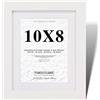 Fabian Clarke London® Cornice portafoto moderna in legno bianco con passepartout bianco 20 x 15 cm per appendere verticale o orizzontale