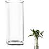 TSKDKIT Cilindro Vaso di Fiori in Vetro Trasparente, Vaso di Fiori in Vetro 35 cm di Altezza, Moderni da Interno Design per Decorazioni Casa per Rose Pampa Erba Matrimonio Decorazione, 35 x 12 cm