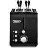 De'Longhi CTX2203.BK Tostapane con Pinze, Controllo Progressivo del Grado di Tostatura, 3 funzioni, Cassetto Raccoglibriciole, Piedini Antiscivolo, Potenza 550 Watt, Plastica, Nero