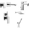 PAINI RUBINETTERIE Paini DaxR miscelatore lavabo a muro, bidet, doccia incasso con deviatore e soffione con doccetta