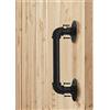 Homtone 1PC Maniglia Porta, Maniglia per Cancello Esterna, Maniglia Scorrevole per Tubo Retrò, Corrimano Ferro per Porta in Legno Cancello Armadio Fienile Armadio Cucina Bagno Garage, Nero, 30cm