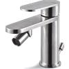 Vema Rubinetterie - Ayas miscelatore bidet acciaio inox con scarico - V28070