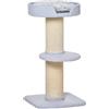 PawHut Tiragraffi per Gatti con Lettino, Rivestimento Peluche e Palo in Sisal, 45x45x91cm, Azzurro|Aosom