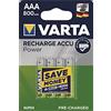 Varta - Confezione da 4 batterie NiMH Longlife Accu 800 mAh Micro AAA/HR03