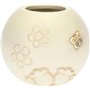 THUN - Vaso Decorativo con Farfalla e Fiori - Linea Elegance - Living, Arredare la Casa - Ceramica - 14,8x14,8x12,6 cm; Bocca Superiore:9 cm