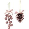Giocoplast Natale Pigne e Bacche Glitter Rose Gold 6/13 cm Prezzo Caduno Indicare la Preferenza