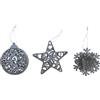 Giocoplast Natale Addobbo 3d Glitter Argento 10-12cm Prezzo Caduno Indicare la Preferenza
