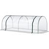 Outsunny Serra da Giardino con Porte Anteriori a Cerniera, in Acciaio e PVC, 250x100x80 cm, Verde Scuro|Aosom