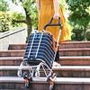 Nukdey Carrello Spesa a 8 Ruote Con Braccioli-Trolley Della Spesa Con Borsa Impermeabile Removibile Montascale In Struttura In Lega Di Alluminio (30 X 45 X 106 Cm) Blu Navy