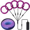 Lychee 5x 1m EL Tubo Flessibile Filo Elettroluminescente Stroboscopico con Luce al Neon con 3 modalità di Controllo per la Decorazione di Feste di Natale Rave Party Costume Halloween