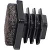 Adsamm® / 4 x puntali alettati a incastro con feltro / neri / 12x12 - 14x14 mm / quadrati / piedini in polietilene con feltro per gambe di mobili in tubolare / puntali protettivi per arredi